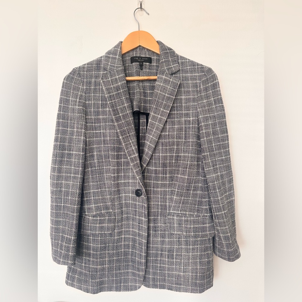rag & bone New York Tweed Check Blazer – Size 00 🖤